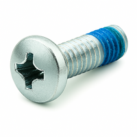 1/4-20 X 1 1/4 PHIL PAN M/S ZINC BLUE NYLON PATCH